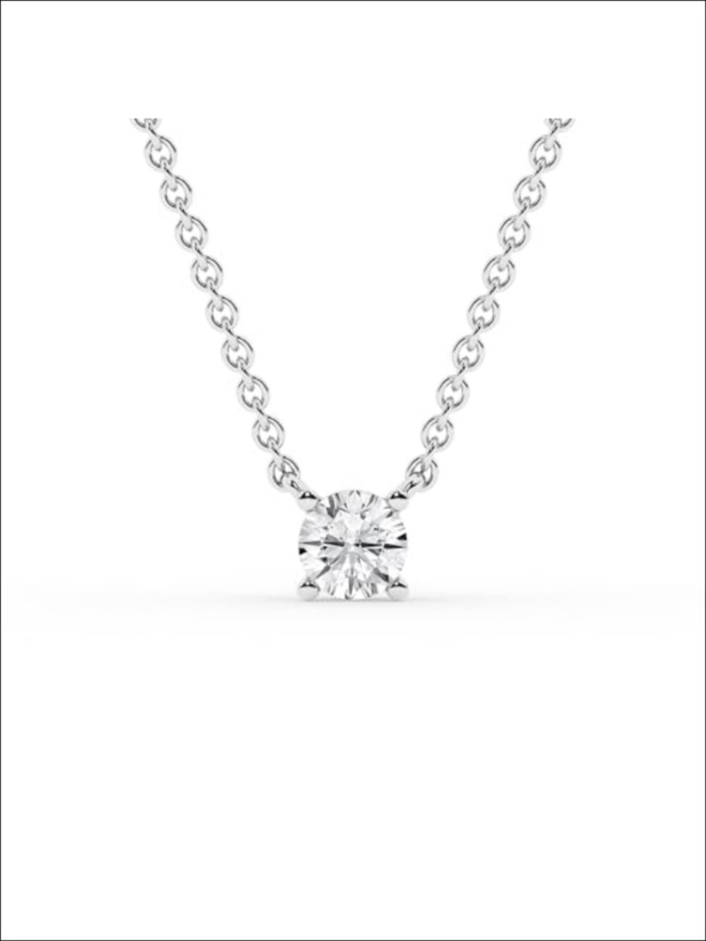 10K Solid Gold 1/4 Ct Lab Grown Diamond Solitaire Pendant Necklace